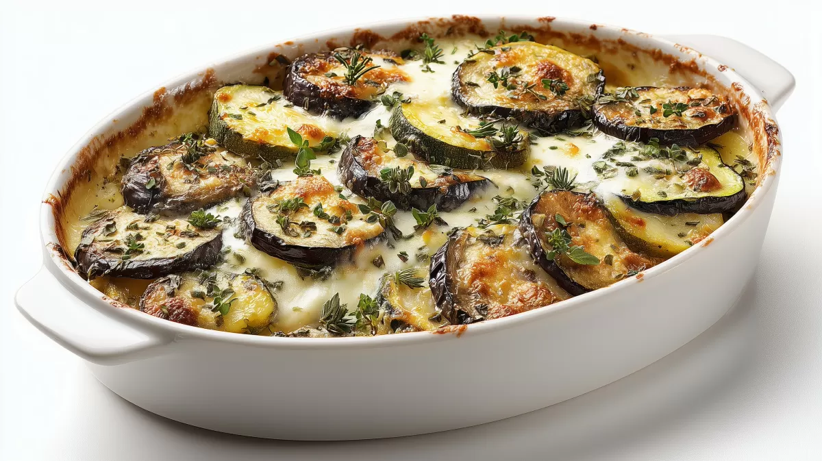 Mediterraner Auflauf mit Auberginen, Zucchini & Käse
