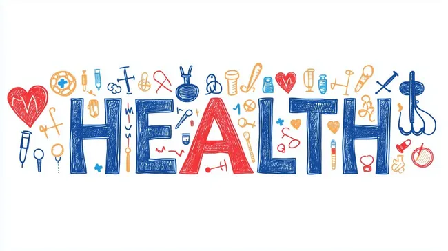 Medizinische Grafik mit Gesundheits-Symbolen