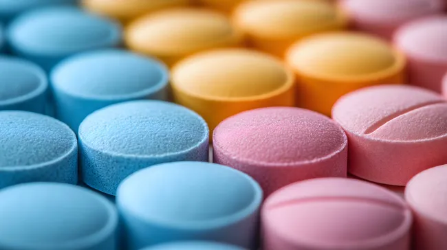 Medizinische Tabletten in verschiedenen Farben