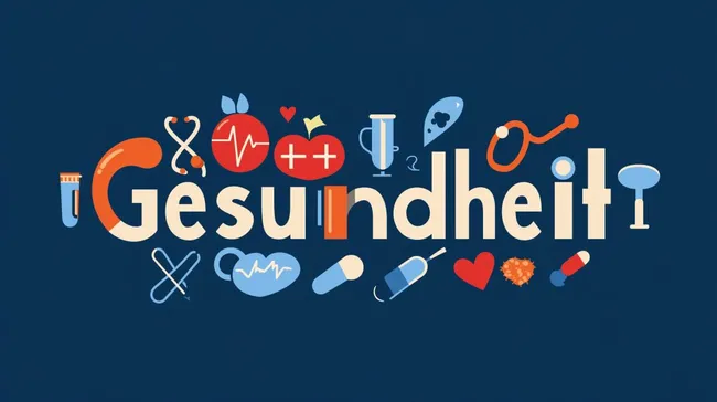 Medizinisches Symbolbild mit dem Wort 'Gesundheit'