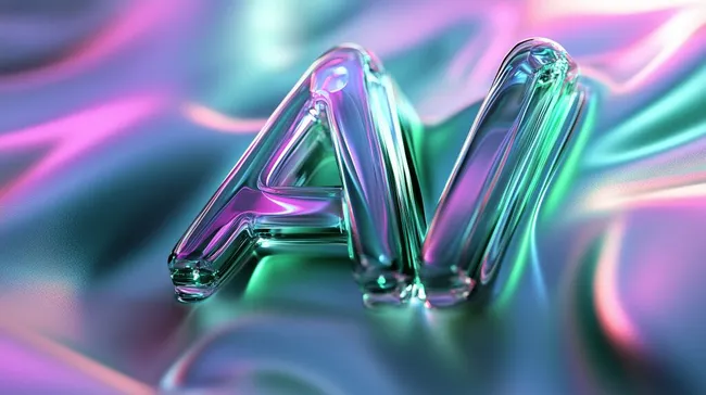 Mehrfarbiges 3D-Glas-Logo mit transparenten Elementen