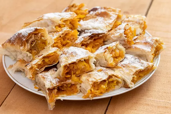 Melon Pie slices served on the plate