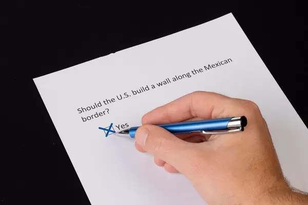 Men answering YES to the question if U.S. should build a wall along Mexican border