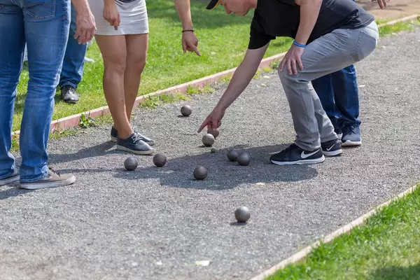 Men playing boules in Gorky Park