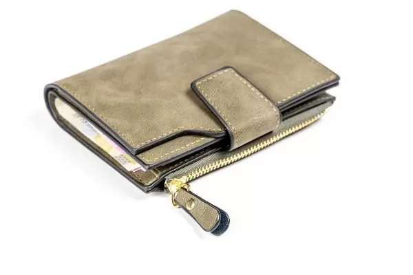 Men's leather wallet on white background (Flip 2020)