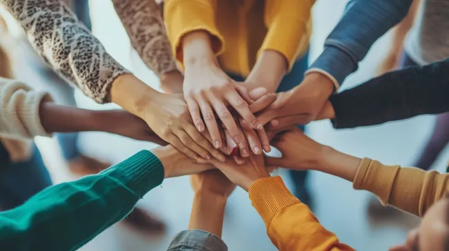 Menschen vereinen sich für gemeinsamen Erfolg