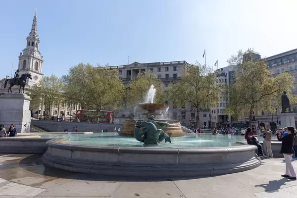 Mermaid statues in Trafalgar Square, London
