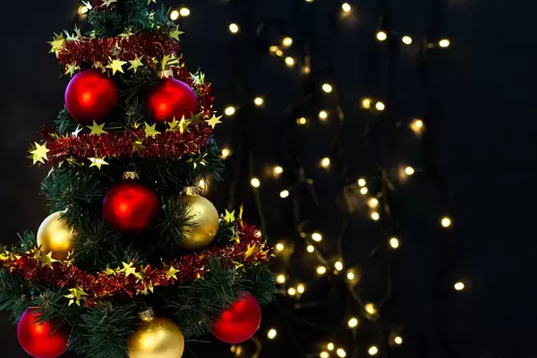 Merry Christmas and Happy New Year background with Christmas tree (Flip 2019)