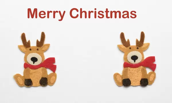 Merry Christmas message with two reindeers