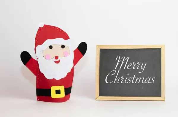 Merry Christmas text with santa