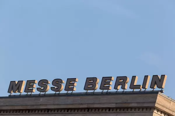 Messe Berlin sign on the fair building
