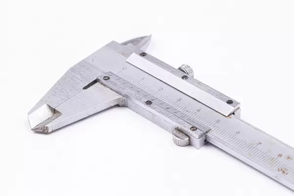 Metal Caliper Nonius on the white background