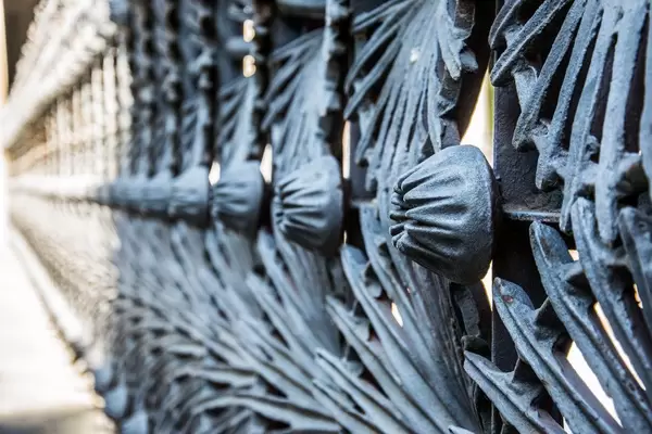 Metal fence by Gaudi in Guell park, Barcelona