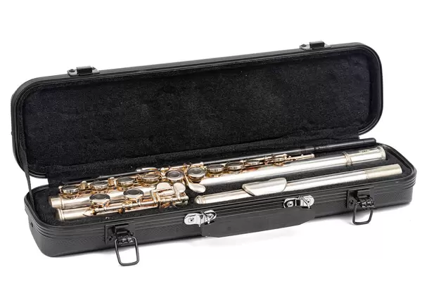 Metal Flute packed in the black case