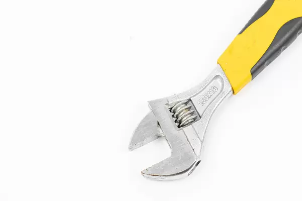 Metal Wrench Tools with copy space above white background