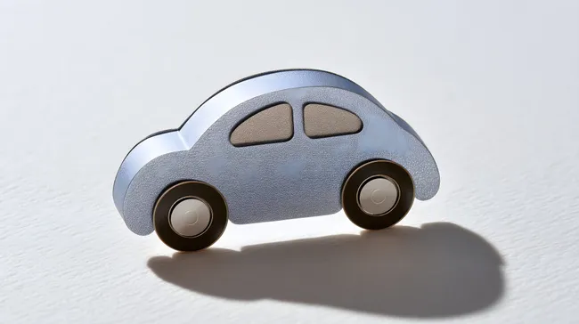 Metallspielzeugauto auf weißem Hintergrund