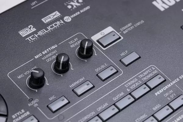 Microphone Settings Knobs on Korg PA3x keyboard