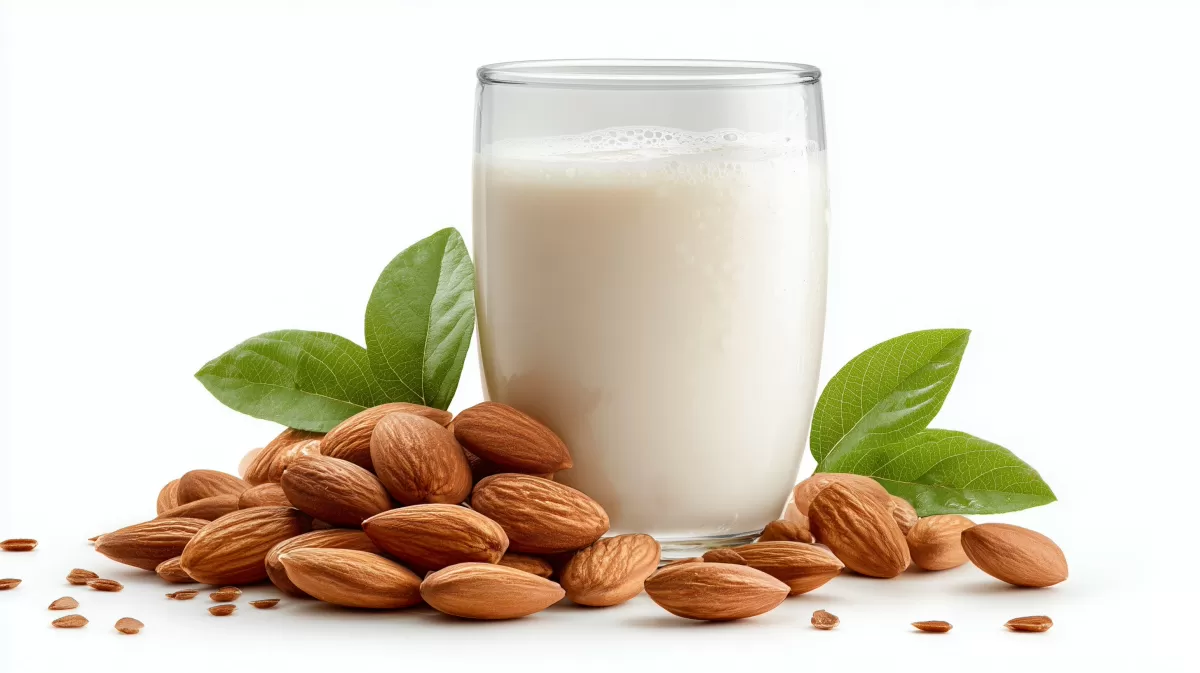 Milchiger Mandeldrink mit knackigen Mandeln