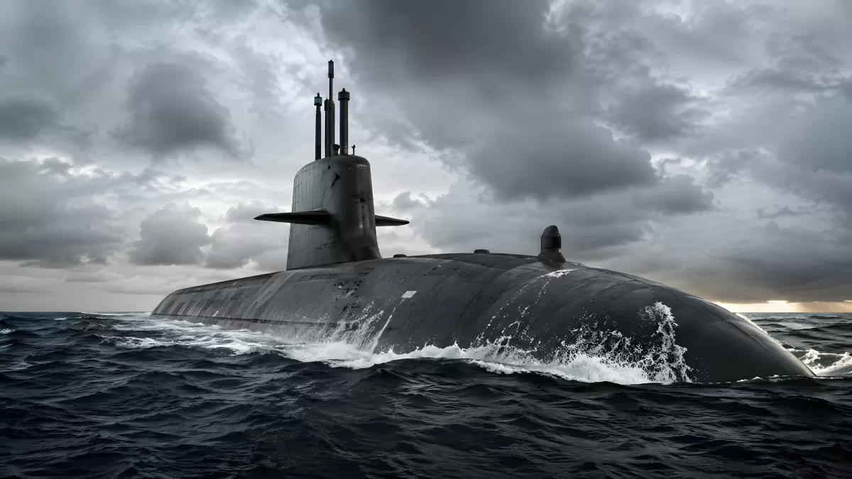 Militär-U-Boot durchbricht dramatisch stürmische See