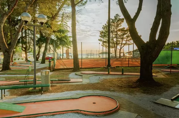 Mini golf course in a camp