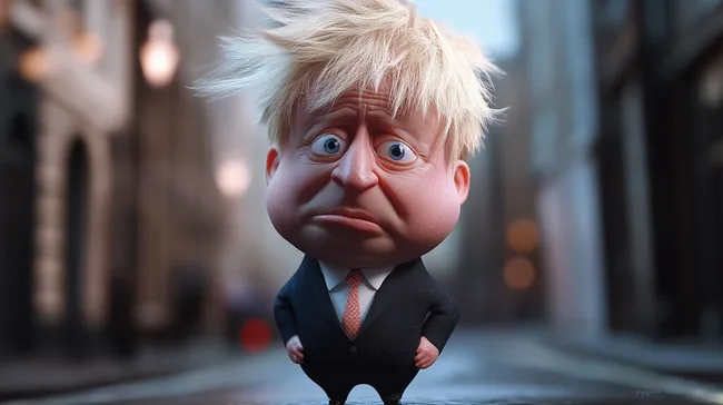 Miniatur-Cartoon-Figur des britischen Premierministers