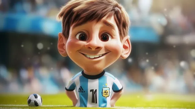 Miniatur-Fußballfigur in Argentinien-Trikot