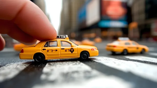 Miniatur-Taxi in den Straßen von New York City