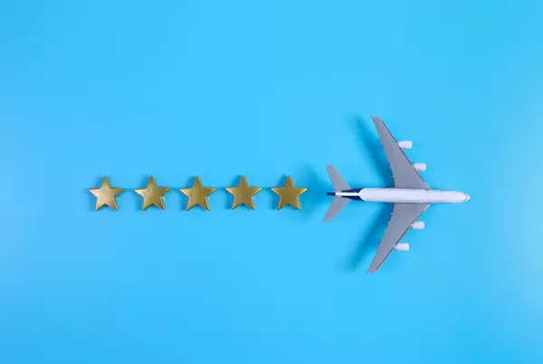 Miniature airplane with five golden stars