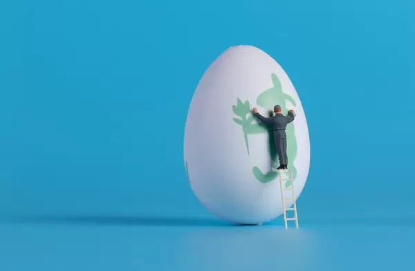 Miniature cleaner cleaning easter egg