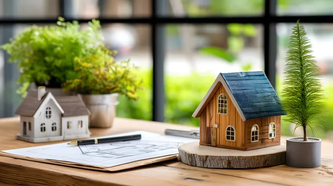 Miniaturhäuser und Baupläne für die Planung eines Eigenheims