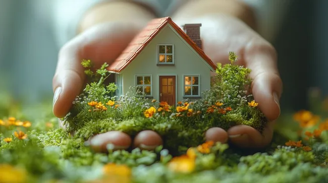 Miniaturhaus in naturnaher Gartenidylle