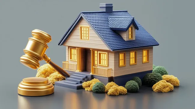 Miniaturmodell eines Eigenheims mit Gerichtsbarkeit