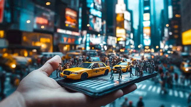 Miniaturszenerie im Times Square in New York City