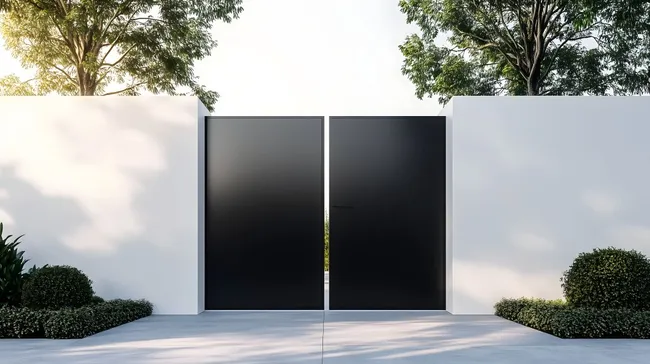 Minimalistische Architektur mit dunkler Fassade