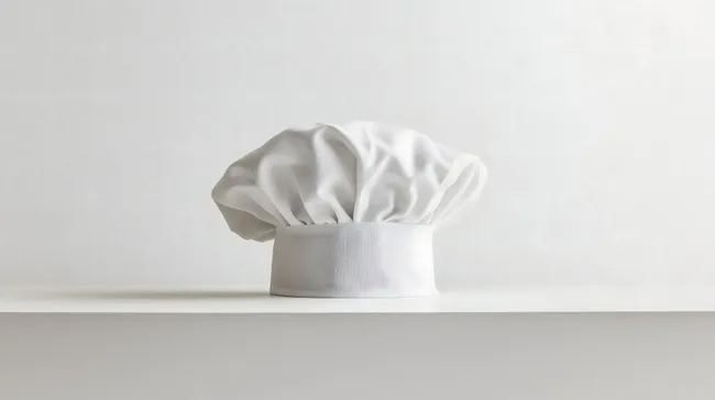 Minimalistische Kochmütze auf weißem Hintergrund