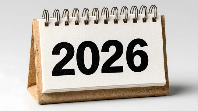 Minimalistische Tischkalender-Vorlage für 2026