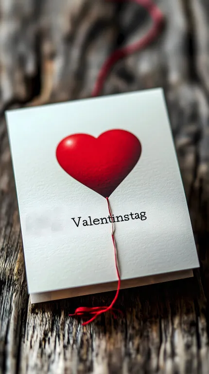 Minimalistische Valentinstags-Karte mit Herzform