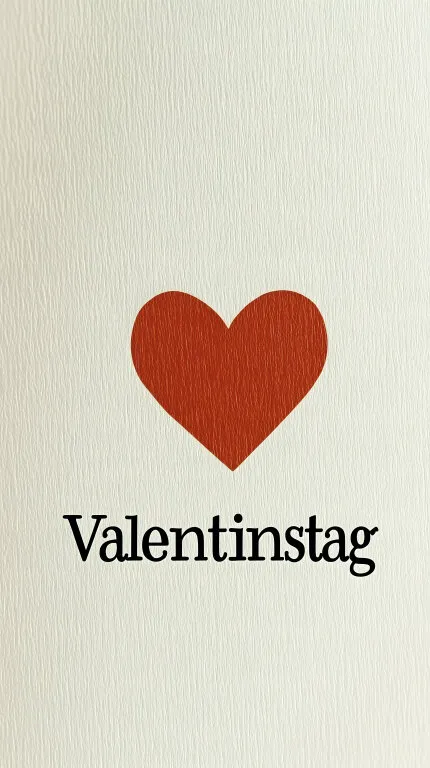 Minimalistisches Valentinstag-Herzsymbol auf strukturiertem Hintergrund