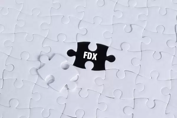 Missing puzzle piece with FDX text