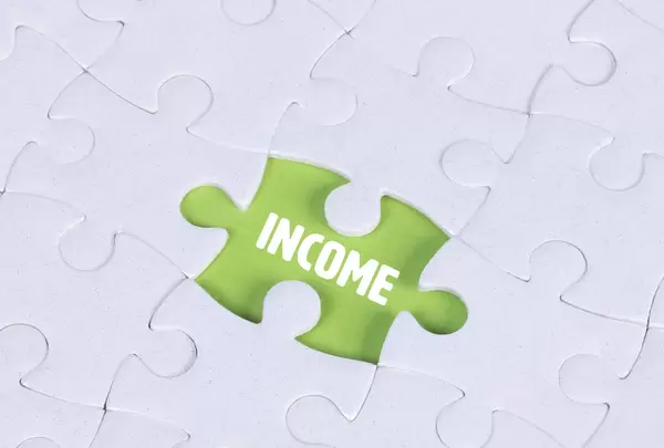 Missing puzzle piece with Income text