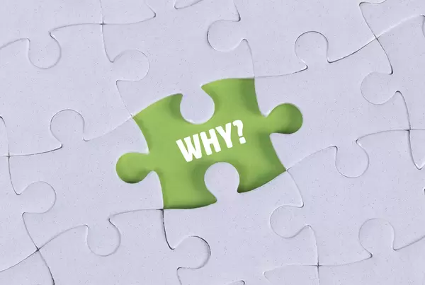 Missing puzzle piece with Why? text