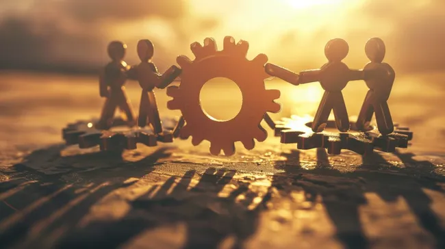 Mitarbeiter arbeiten gemeinsam an Unternehmensentwicklung