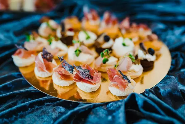 Mix Of Luxury Gourment Canape With Prosciutto