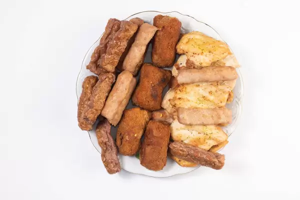 Mixed meat plate with Kebabs Meatballs and grilled Chicken breasts