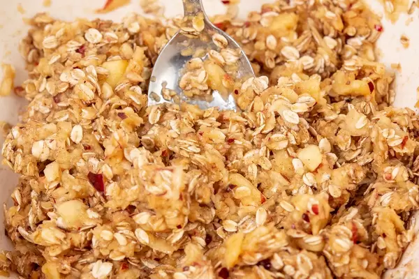 Mixture of Cereals and Apples ready for baking cakes (Flip 2019)