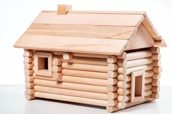 Model wooden vintage house - constructor for kids (Flip 2019)