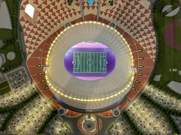 Modell des Khalifa International Stadions von oben fotografiert