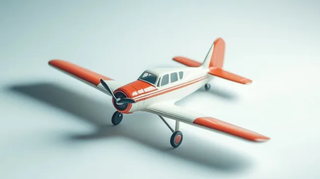 Modellflugzeug in leuchtendem Orange