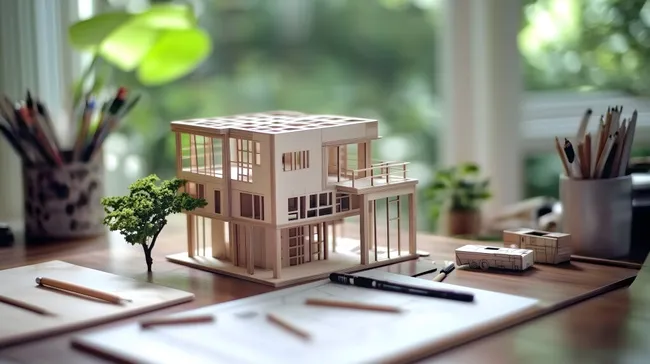 Modellhaus im modernen Arbeitszimmer