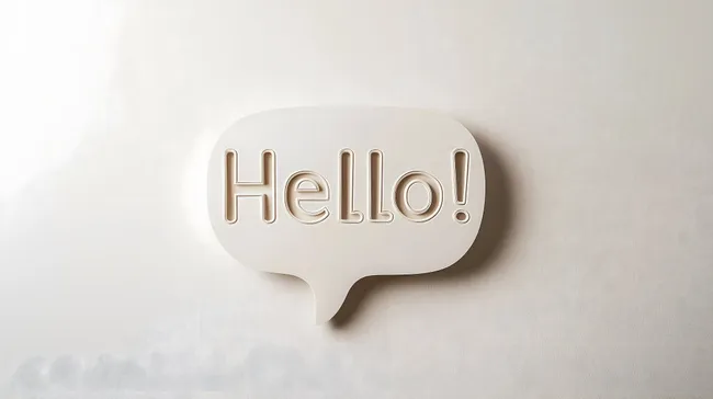 Moderne 3D-Sprechblase mit Willkommensgruß